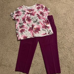 EUC Alfred Dunner set, top sz XL, pants size 18 short (approximate 26" inseam)